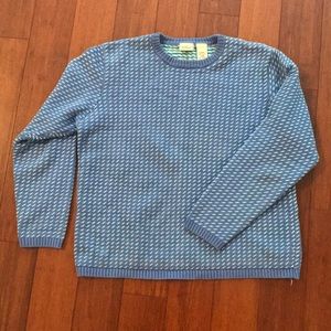 L.L. Bean Blue Knit Cotton Sweater